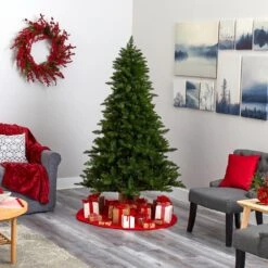 6.5 Ft. Pre-lit Vermont Spruce Artificial Christmas Tree With 450 Color Changing Multi-Function LED Lights With RC -Christmas Gift Shop nearly natural pre lit christmas trees t1457 76 1000