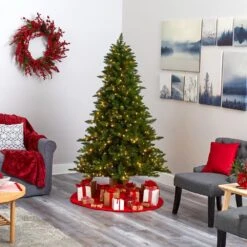 6.5 Ft. Pre-lit Vermont Spruce Artificial Christmas Tree With 450 Color Changing Multi-Function LED Lights With RC -Christmas Gift Shop nearly natural pre lit christmas trees t1457 fa 1000