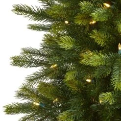 6 Ft. Pre-lit Manchester Fir Artificial Christmas Tree In Planter With 350 Clear Warm Multifunction LED Lights 13 6 Ft. Pre-lit Manchester Fir Artificial Christmas Tree In Planter With 350 Clear Warm Multifunction LED Lights -Christmas Gift Shop nearly natural pre lit christmas trees t1474 4f 1000