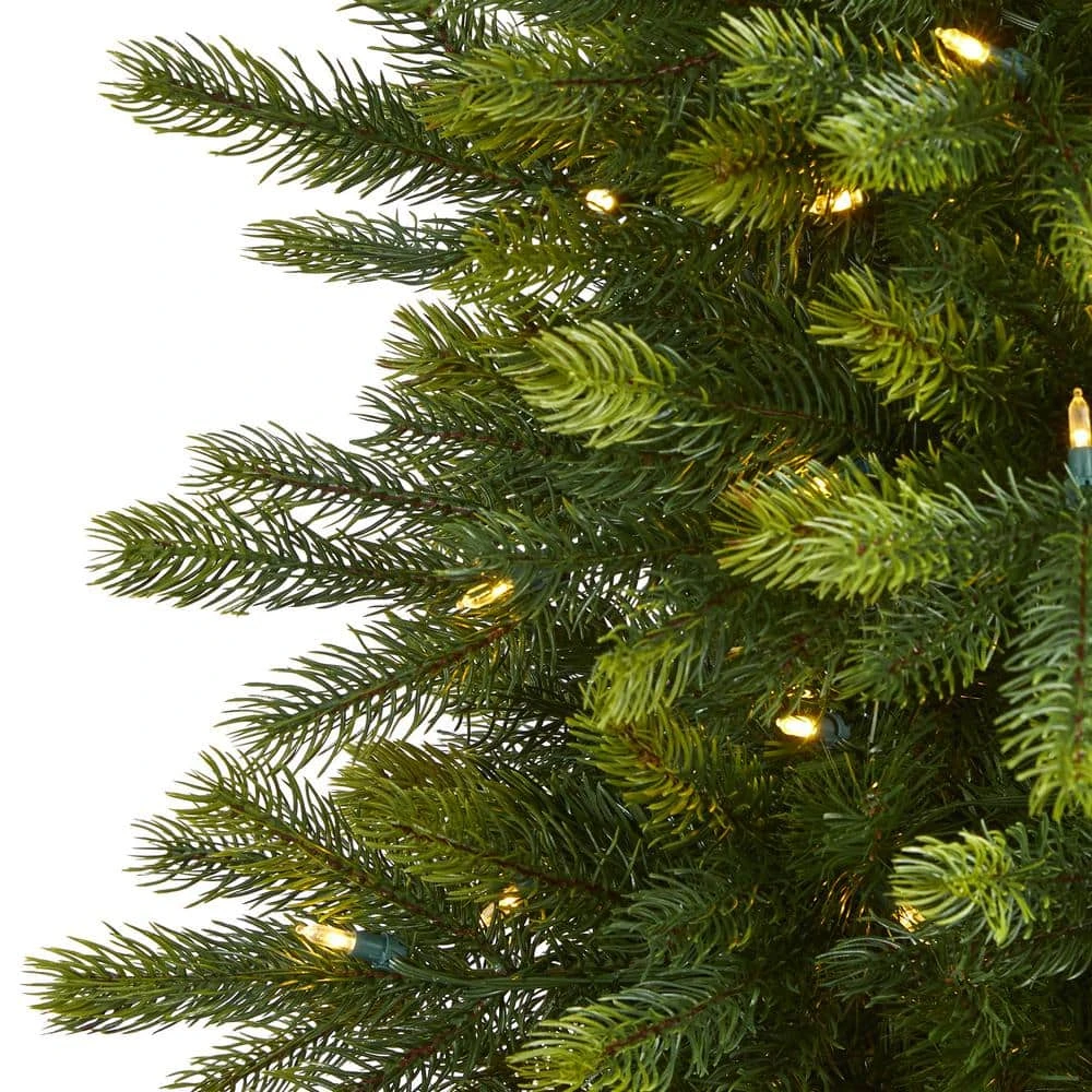 6 Ft. Pre-lit Manchester Fir Artificial Christmas Tree In Planter With 350 Clear Warm Multifunction LED Lights 6 6 Ft. Pre-lit Manchester Fir Artificial Christmas Tree In Planter With 350 Clear Warm Multifunction LED Lights - Image 4
