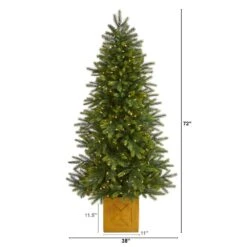 6 Ft. Pre-lit Manchester Fir Artificial Christmas Tree In Planter With 350 Clear Warm Multifunction LED Lights 12 6 Ft. Pre-lit Manchester Fir Artificial Christmas Tree In Planter With 350 Clear Warm Multifunction LED Lights -Christmas Gift Shop nearly natural pre lit christmas trees t1474 c3 1000