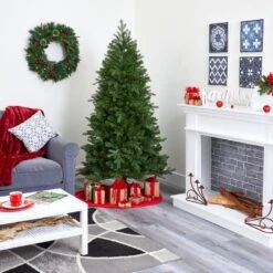 6 Ft. Pre-Lit Vienna Fir Artificial Christmas Tree With 400 Warm White Lights -Christmas Gift Shop nearly natural pre lit christmas trees t1485 66 1000