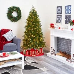 6 Ft. Pre-Lit Vienna Fir Artificial Christmas Tree With 400 Warm White Lights -Christmas Gift Shop nearly natural pre lit christmas trees t1485 76 1000