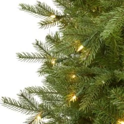7 Ft. Pre-Lit Vienna Fir Artificial Christmas Tree With 450 Warm White Lights -Christmas Gift Shop nearly natural pre lit christmas trees t1486 4f 1000
