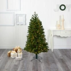 5 Ft. Pre-Lit Vancouver Spruce Artificial Christmas Tree With 200 Warm White Lights -Christmas Gift Shop nearly natural pre lit christmas trees t1487 31 1000