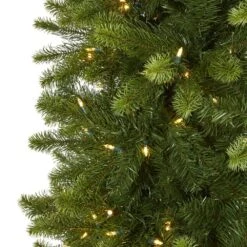 9 Ft. Pre-lit Slim Virginia Spruce Artificial Christmas Tree With 750 Warm White Multi-Function LED Lights 12 9 Ft. Pre-lit Slim Virginia Spruce Artificial Christmas Tree With 750 Warm White Multi-Function LED Lights -Christmas Gift Shop nearly natural pre lit christmas trees t1493 4f 1000