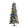 6.5 Ft. Pre-lit Flocked British Columbia Fir Artificial Christmas Tree In Planter With 75 Multi-Color Globe Bulbs 2 6.5 Ft. Pre-lit Flocked British Columbia Fir Artificial Christmas Tree In Planter With 75 Multi-Color Globe Bulbs -Christmas Gift Shop nearly natural pre lit christmas trees t1576 64 1000