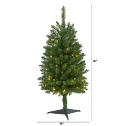 3 Ft. Green Pre-lit Slim Mountain Pine Artificial Christmas Tree With 50 Battery Operated Clear LED Lights -Christmas Gift Shop nearly natural pre lit christmas trees t1599 c3 1000