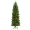 7 Ft. Pre-Lit Slim Green Mountain Pine Artificial Christmas Tree With 300 Clear LED Lights -Christmas Gift Shop nearly natural pre lit christmas trees t1602 64 1000