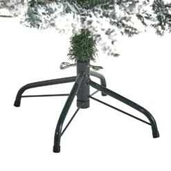 4 Ft. Pre-Lit Flocked Livingston Fir Artificial Christmas Tree With Pine Cones And 150 Clear Warm LED Lights -Christmas Gift Shop nearly natural pre lit christmas trees t1609 1f 1000