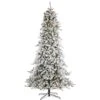 9 Ft. Pre-Lit Flocked Livingston Fir Artificial Christmas Tree With Pine Cones And 650 Clear Warm LED Lights -Christmas Gift Shop nearly natural pre lit christmas trees t1614 64 1000