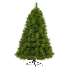 6.5 Ft. Pre-Lit Green Scotch Pine Artificial Christmas Tree With 350 Clear LED Lights -Christmas Gift Shop nearly natural pre lit christmas trees t1616 4f 1000
