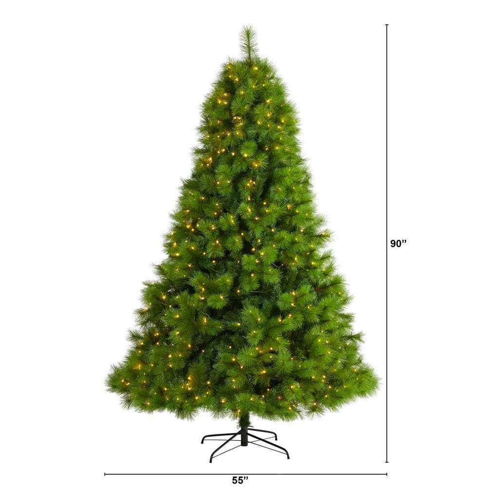 7.5 Ft. Green Pre-Lit Scotch Pine Artificial Christmas Tree With 550 Clear LED Lights 4 7.5 Ft. Green Pre-Lit Scotch Pine Artificial Christmas Tree With 550 Clear LED Lights - Image 2