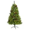 5 Ft. Pre-Lit Montana Mixed Pine Artificial Christmas Tree With Pine Cones, Berries And 250 Clear LED Lights 2 5 Ft. Pre-Lit Montana Mixed Pine Artificial Christmas Tree With Pine Cones, Berries And 250 Clear LED Lights -Christmas Gift Shop nearly natural pre lit christmas trees t1621 64 1000
