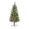 5 Ft. Pre-Lit Frosted Swiss Pine Artificial Christmas Tree With 200 Clear LED Lights And Berries 1 5 Ft. Pre-Lit Frosted Swiss Pine Artificial Christmas Tree With 200 Clear LED Lights And Berries -Christmas Gift Shop nearly natural pre lit christmas trees t1627 64 1000