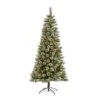 7 Ft. Pre-Lit Frosted Swiss Pine Artificial Christmas Tree With 400 Clear LED Lights And Berries -Christmas Gift Shop nearly natural pre lit christmas trees t1629 64 1000