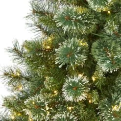 6 Ft. Pre-Lit Wisconsin Slim Snow Tip Pine Artificial Christmas Tree With 300 Clear LED Lights 11 6 Ft. Pre-Lit Wisconsin Slim Snow Tip Pine Artificial Christmas Tree With 300 Clear LED Lights -Christmas Gift Shop nearly natural pre lit christmas trees t1635 4f 1000