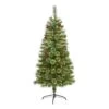 5 Ft. Pre-Lit White Mountain Pine Artificial Christmas Tree With 200 Clear LED Lights And Pine Cones -Christmas Gift Shop nearly natural pre lit christmas trees t1640 64 1000