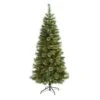 6 Ft. Pre-Lit White Mountain Pine Artificial Christmas Tree With 300 Clear LED Lights And Pine Cones -Christmas Gift Shop nearly natural pre lit christmas trees t1641 64 1000