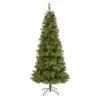 7 Ft. Pre-Lit White Mountain Pine Artificial Christmas Tree With 400 Clear LED Lights And Pine Cones -Christmas Gift Shop nearly natural pre lit christmas trees t1642 64 1000