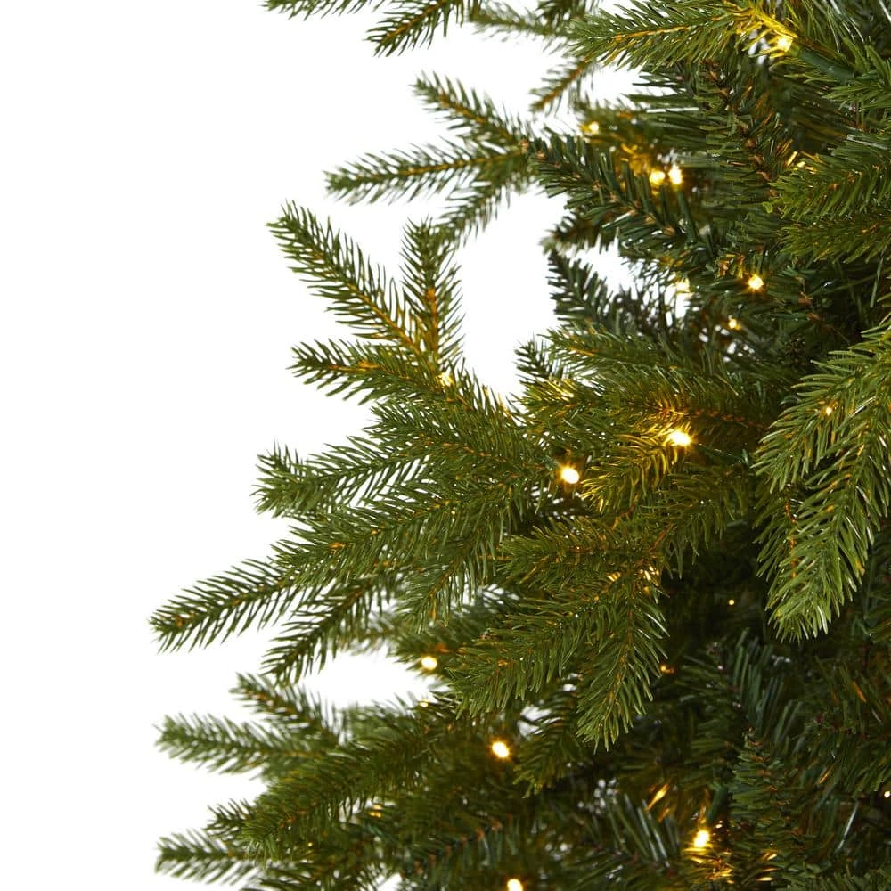 7 Ft. Pre-Lit Belgium Fir Natural Look Artificial Christmas Tree With 500 Clear LED Lights 5 7 Ft. Pre-Lit Belgium Fir Natural Look Artificial Christmas Tree With 500 Clear LED Lights - Image 3