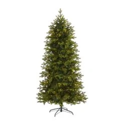 7 Ft. Pre-Lit Belgium Fir Natural Look Artificial Christmas Tree With 500 Clear LED Lights