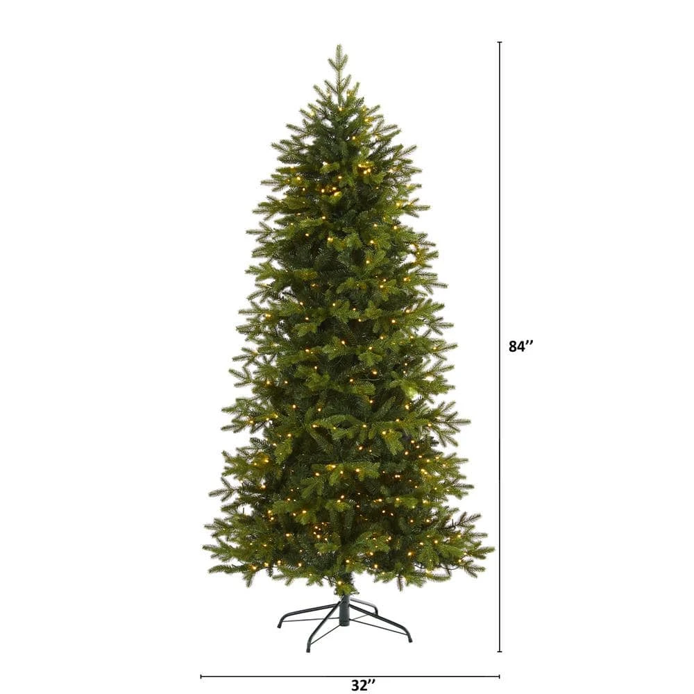 7 Ft. Pre-Lit Belgium Fir Natural Look Artificial Christmas Tree With 500 Clear LED Lights 4 7 Ft. Pre-Lit Belgium Fir Natural Look Artificial Christmas Tree With 500 Clear LED Lights - Image 2
