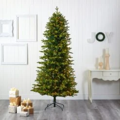 8 Ft. Pre-Lit Belgium Fir Natural Look Artificial Christmas Tree With 650 Clear LED Lights 15 8 Ft. Pre-Lit Belgium Fir Natural Look Artificial Christmas Tree With 650 Clear LED Lights -Christmas Gift Shop nearly natural pre lit christmas trees t1648 31 1000