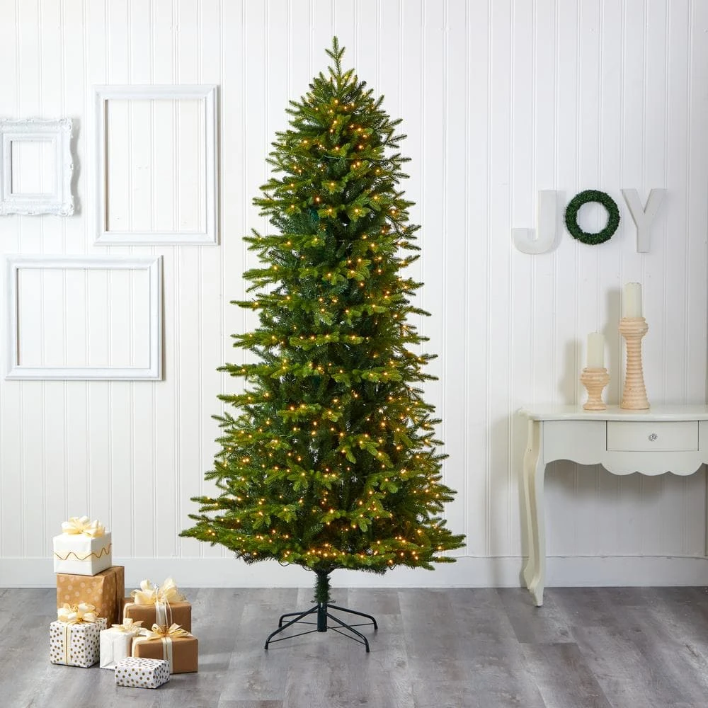 8 Ft. Pre-Lit Belgium Fir Natural Look Artificial Christmas Tree With 650 Clear LED Lights 9 8 Ft. Pre-Lit Belgium Fir Natural Look Artificial Christmas Tree With 650 Clear LED Lights - Image 7