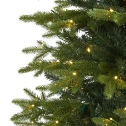 8 Ft. Pre-Lit Belgium Fir Natural Look Artificial Christmas Tree With 650 Clear LED Lights 11 8 Ft. Pre-Lit Belgium Fir Natural Look Artificial Christmas Tree With 650 Clear LED Lights -Christmas Gift Shop nearly natural pre lit christmas trees t1648 4f 1000