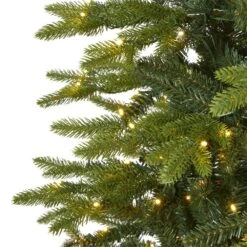 9 Ft. Pre-Lit Belgium Fir Natural Look Artificial Christmas Tree With 800 Clear LED Lights -Christmas Gift Shop nearly natural pre lit christmas trees t1649 4f 1000