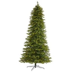 10 Ft. Pre-Lit Belgium Fir Natural LookArtificial Christmas Tree With 1050 Clear LED Lights