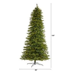 10 Ft. Pre-Lit Belgium Fir Natural LookArtificial Christmas Tree With 1050 Clear LED Lights 12 10 Ft. Pre-Lit Belgium Fir Natural LookArtificial Christmas Tree With 1050 Clear LED Lights -Christmas Gift Shop nearly natural pre lit christmas trees t1650 c3 1000