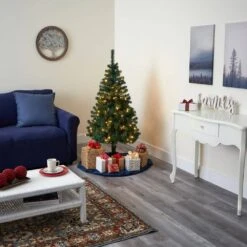 4 Ft. Pre-Lit Northern Tip Pine Artificial Christmas Tree With 100 Clear LED Lights -Christmas Gift Shop nearly natural pre lit christmas trees t1715 44 1000