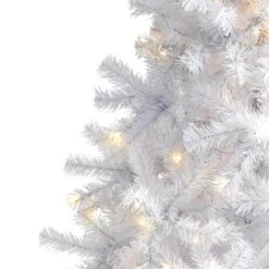 6 Ft. Pre-Lit White Artificial Christmas Tree With 250 Clear LED Lights -Christmas Gift Shop nearly natural pre lit christmas trees t1727 1f 1000