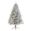 7 Ft. Pre-Lit Flocked West Virginia Fir Artificial Christmas Tree With 350 Clear LED Lights -Christmas Gift Shop nearly natural pre lit christmas trees t1741 64 1000