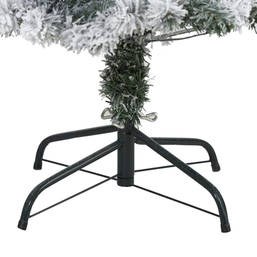 4 Ft. Pre-lit Flocked Rock Springs Spruce Artificial Christmas Tree With 100 Clear LED Lights 6 4 Ft. Pre-lit Flocked Rock Springs Spruce Artificial Christmas Tree With 100 Clear LED Lights - Image 4