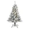 4 Ft. Pre-lit Flocked Rock Springs Spruce Artificial Christmas Tree With 100 Clear LED Lights 1 4 Ft. Pre-lit Flocked Rock Springs Spruce Artificial Christmas Tree With 100 Clear LED Lights -Christmas Gift Shop nearly natural pre lit christmas trees t1750 64 1000