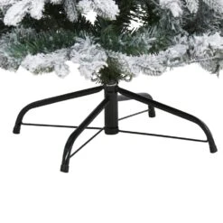 4 Ft. Pre-Lit Flocked Vermont Mixed Pine Artificial Christmas Tree With 100 Clear LED Lights -Christmas Gift Shop nearly natural pre lit christmas trees t1771 1f 1000