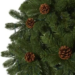 7.5 Ft. Pre-Lit Rocky Mountain Spruce Artificial Christmas Tree With Pine Cones And 400 Clear LED Lights 14 7.5 Ft. Pre-Lit Rocky Mountain Spruce Artificial Christmas Tree With Pine Cones And 400 Clear LED Lights -Christmas Gift Shop nearly natural pre lit christmas trees t1777 44 1000