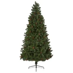 7.5 Ft. Pre-Lit Rocky Mountain Spruce Artificial Christmas Tree With Pine Cones And 400 Clear LED Lights 12 7.5 Ft. Pre-Lit Rocky Mountain Spruce Artificial Christmas Tree With Pine Cones And 400 Clear LED Lights -Christmas Gift Shop nearly natural pre lit christmas trees t1777 4f 1000