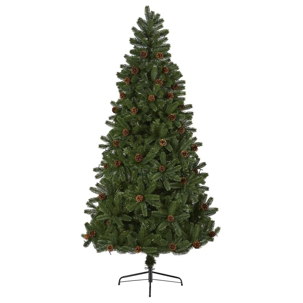 7.5 Ft. Pre-Lit Rocky Mountain Spruce Artificial Christmas Tree With Pine Cones And 400 Clear LED Lights 5 7.5 Ft. Pre-Lit Rocky Mountain Spruce Artificial Christmas Tree With Pine Cones And 400 Clear LED Lights - Image 3