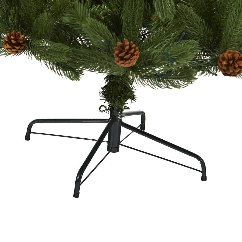 7.5 Ft. Pre-Lit Rocky Mountain Spruce Artificial Christmas Tree With Pine Cones And 400 Clear LED Lights 8 7.5 Ft. Pre-Lit Rocky Mountain Spruce Artificial Christmas Tree With Pine Cones And 400 Clear LED Lights - Image 6