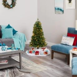 4 Ft. Pre-lit Vermont Fir Artificial Christmas Tree With 100 Clear LED Lights -Christmas Gift Shop nearly natural pre lit christmas trees t1787 44 1000