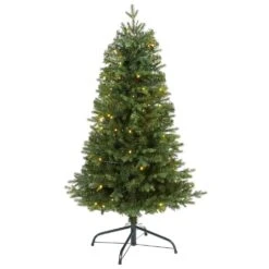 4 Ft. Pre-lit Vermont Fir Artificial Christmas Tree With 100 Clear LED Lights