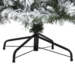 5 Ft. Pre-Lit Flocked Vermont Mixed Pine Artificial Christmas Tree With 150 Clear LED Lights -Christmas Gift Shop nearly natural pre lit christmas trees t1799 1f 1000