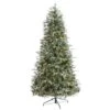 7.5 Ft. Pre-Lit Snowed Tipped Mixed Pine Artificial Christmas Tree With 600 Clear LED Lights, Pine Cones -Christmas Gift Shop nearly natural pre lit christmas trees t1862 64 1000