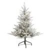4 Ft. Pre-Lit Flocked Fraser Fir Artificial Christmas Tree With 300 Warm White Lights -Christmas Gift Shop nearly natural pre lit christmas trees t1867 64 1000