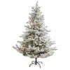 6 Ft. Pre-Lit Flocked Fraser Fir Artificial Christmas Tree With 500 Warm White Lights -Christmas Gift Shop nearly natural pre lit christmas trees t1868 64 1000