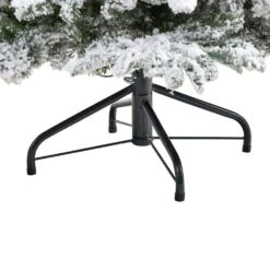 6 Ft. Flocked North Carolina Fir Artificial Christmas Tree With 450 Warm White Lights And 1560 Bendable Branches -Christmas Gift Shop nearly natural pre lit christmas trees t1872 4f 1000